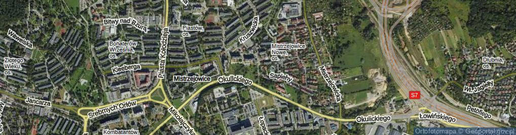 Zdjęcie satelitarne Osiedle Mistrzejowice Nowe os.