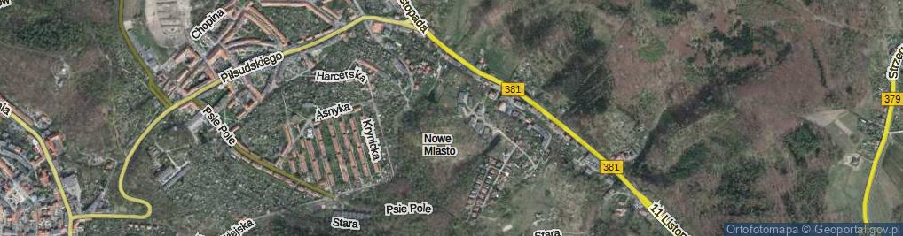 Zdjęcie satelitarne Osiedleńców ul.