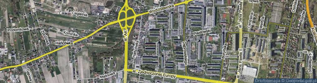 Zdjęcie satelitarne Osiedle Powstańców Śląskich os.
