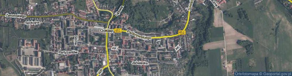 Zdjęcie satelitarne Paderewskiego Ignacego Jana ul.