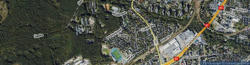 Zdjęcie satelitarne Paproci ul.