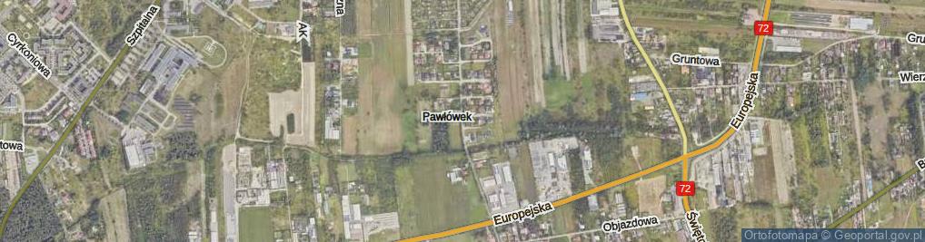 Zdjęcie satelitarne Pawłówek ul.