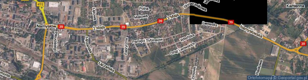 Zdjęcie satelitarne Pamięci Sybiraków ul.