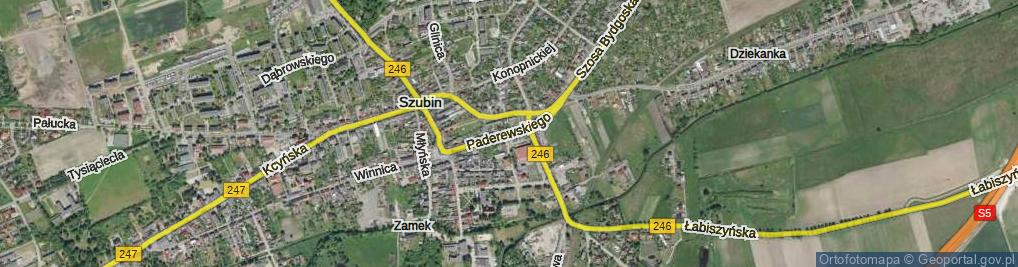 Zdjęcie satelitarne Paderewskiego Ignacego Jana ul.