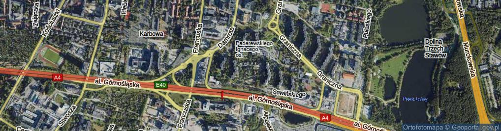 Zdjęcie satelitarne Pilotów ul.