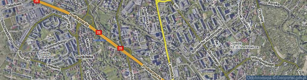 Zdjęcie satelitarne Piastowska ul.