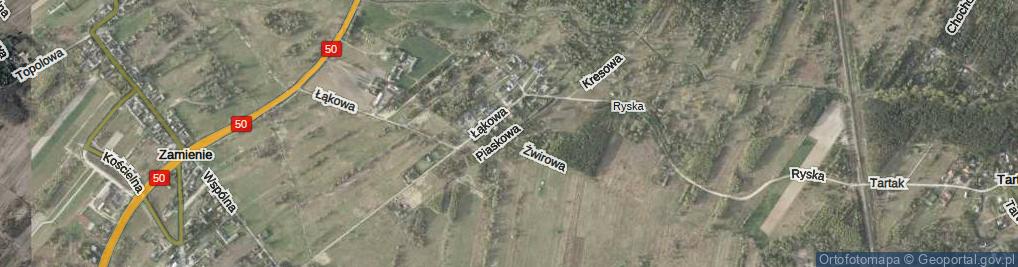 Zdjęcie satelitarne Piaskowa ul.