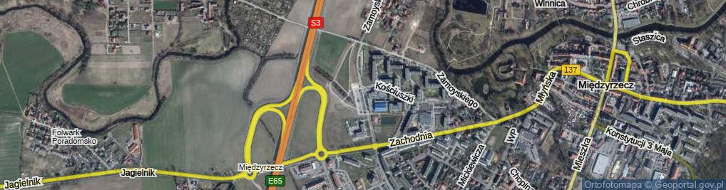 Zdjęcie satelitarne Pięciu Świętych Braci Międzyrzeckich ul.