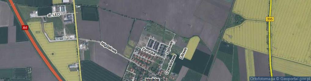 Zdjęcie satelitarne Piastów Śląskich ul.