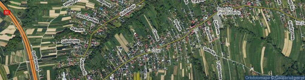 Zdjęcie satelitarne Piękna ul.