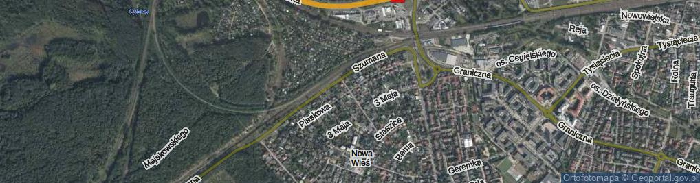 Zdjęcie satelitarne Piaskowa ul.