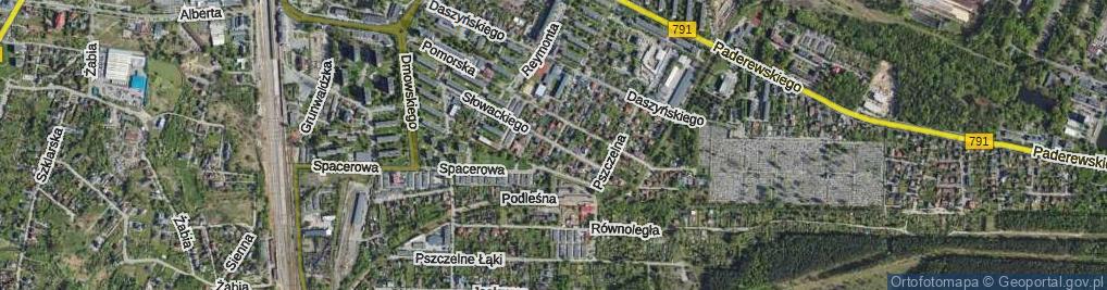 Zdjęcie satelitarne Piękna ul.