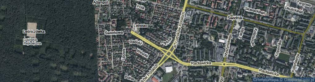 Zdjęcie satelitarne Piękna ul.