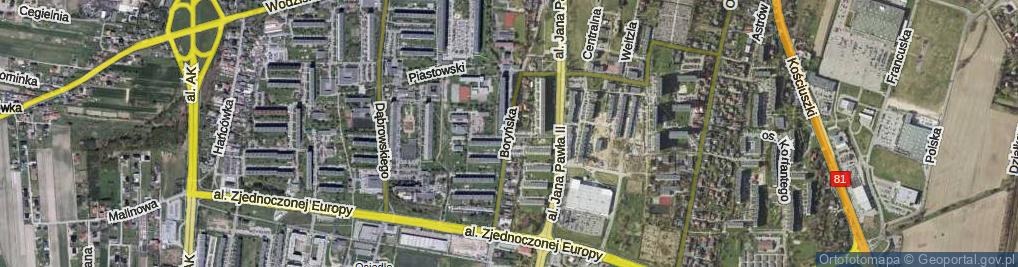 Zdjęcie satelitarne Piastów Górnośląskich ul.