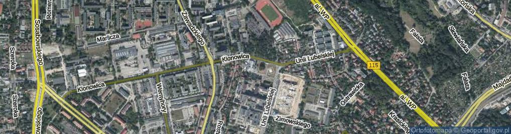 Zdjęcie satelitarne Plac Polskiego Czerwonego Krzyża pl.