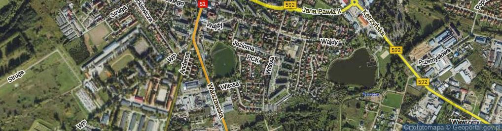 Zdjęcie satelitarne Polskiego Czerwonego Krzyża ul.