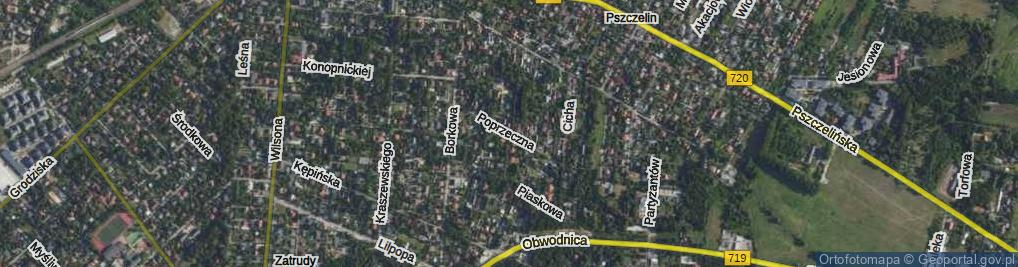 Zdjęcie satelitarne Poprzeczna ul.