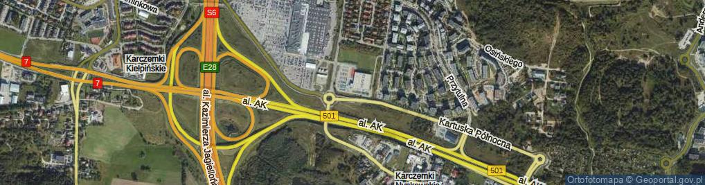 Zdjęcie satelitarne Pomyślna ul.