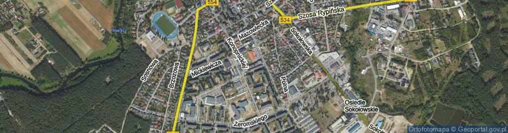 Zdjęcie satelitarne Pod Arkadami ul.