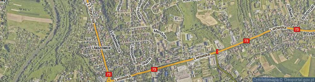 Zdjęcie satelitarne Polnych Kwiatów ul.