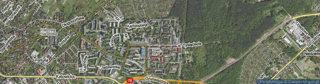 Zdjęcie satelitarne Powstańców Śląskich ul.