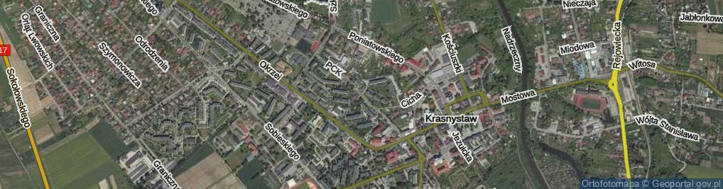 Zdjęcie satelitarne Polskiego Czerwonego Krzyża ul.
