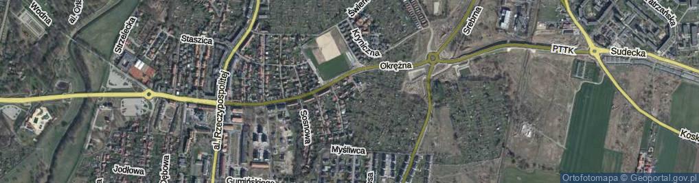 Zdjęcie satelitarne Podmiejska ul.