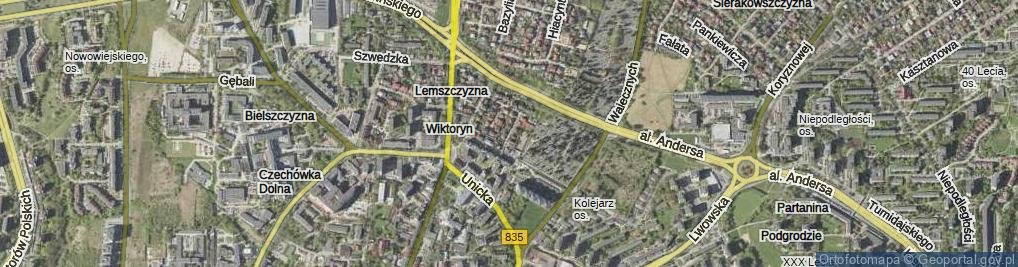 Zdjęcie satelitarne Polskiego Czerwonego Krzyża ul.