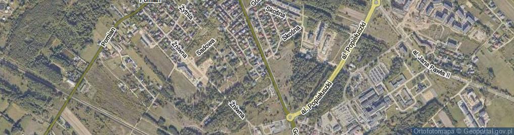 Zdjęcie satelitarne Pomarańczowa ul.