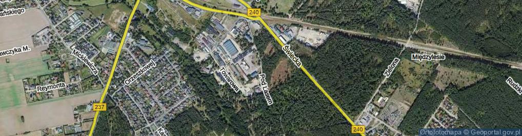 Zdjęcie satelitarne Pod Lasem ul.