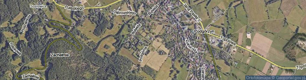 Zdjęcie satelitarne Podgórna ul.