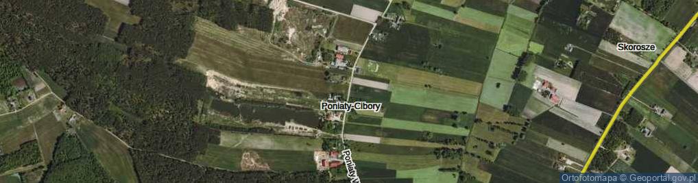 Zdjęcie satelitarne Poniaty-Cibory ul.