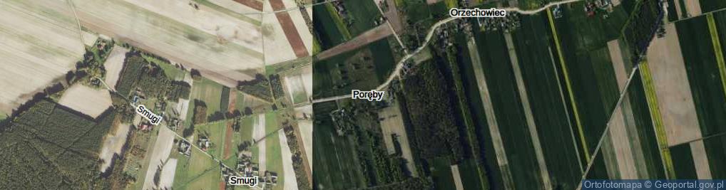 Zdjęcie satelitarne Poręby ul.