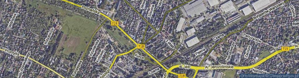 Zdjęcie satelitarne Polskiej Organizacji Wojskowej ul.
