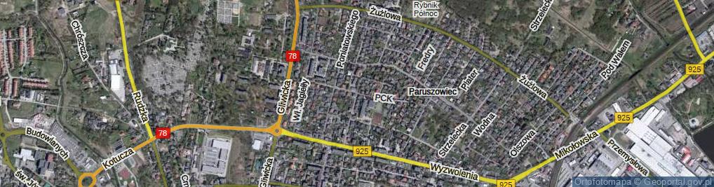 Zdjęcie satelitarne Polskiego Czerwonego Krzyża ul.