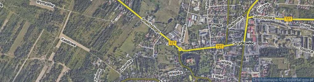 Zdjęcie satelitarne Podzamcze ul.