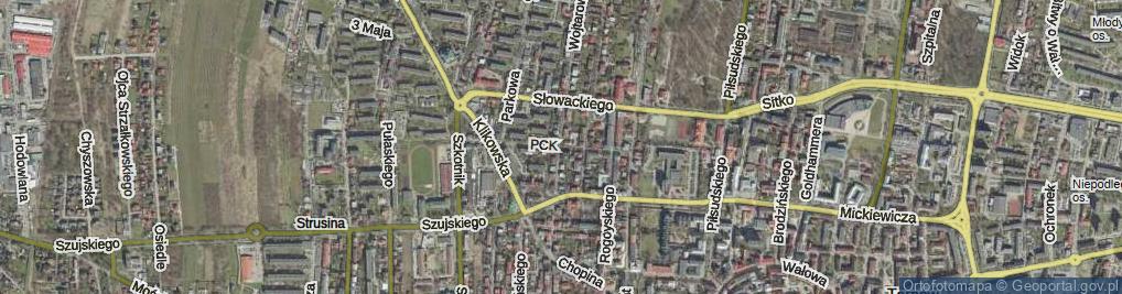 Zdjęcie satelitarne Polskiego Czerwonego Krzyża ul.