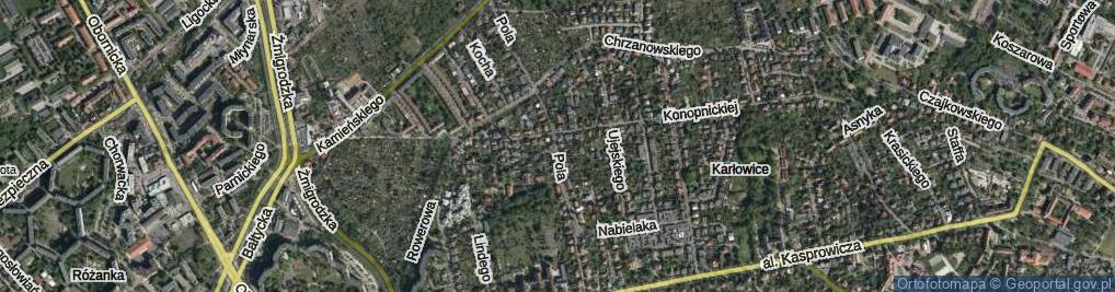 Zdjęcie satelitarne Pola Wincentego ul.