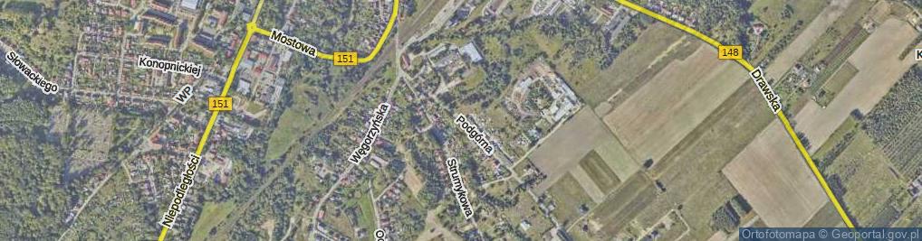 Zdjęcie satelitarne Podgórna ul.