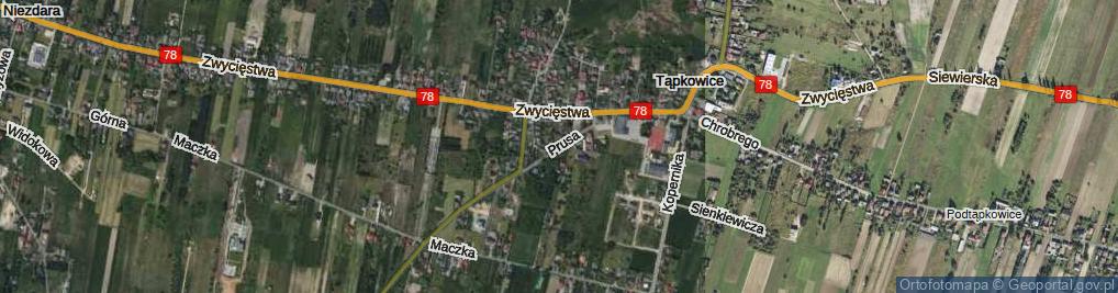 Zdjęcie satelitarne Prusa Bolesława ul.