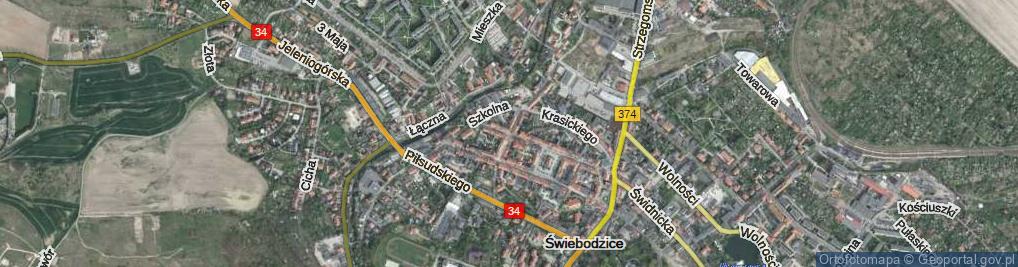 Zdjęcie satelitarne Prusa Bolesława ul.