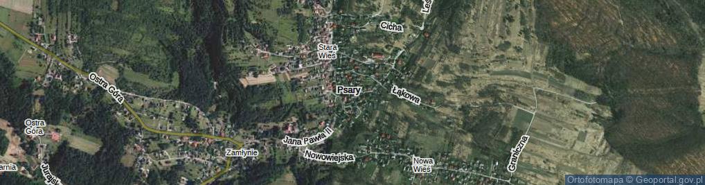 Zdjęcie satelitarne Psary ul.