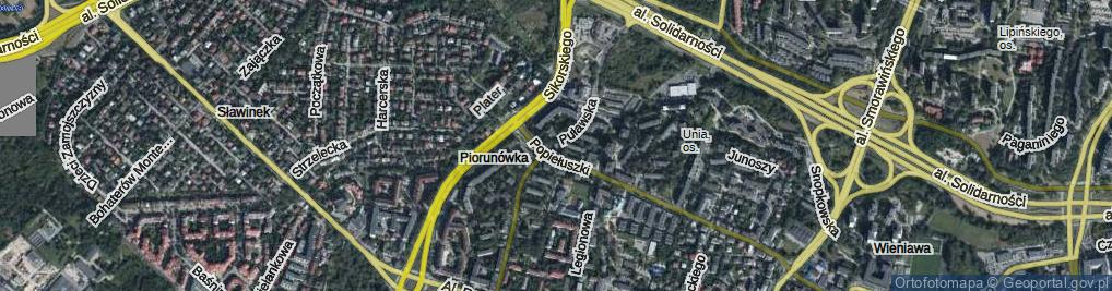 Zdjęcie satelitarne Puławska ul.