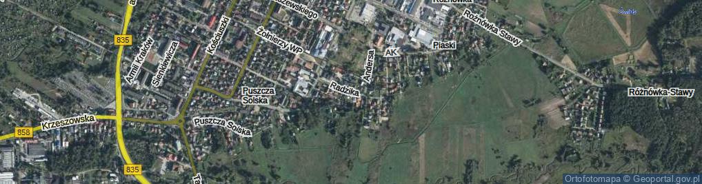 Zdjęcie satelitarne Radzika-Orkisza Antoniego ul.