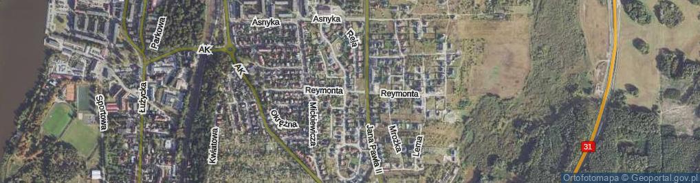 Zdjęcie satelitarne Reymonta Władysława ul.