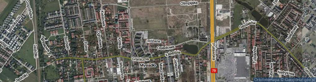 Zdjęcie satelitarne Różana ul.