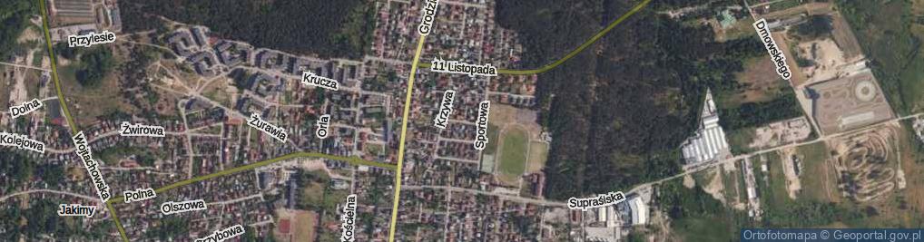 Zdjęcie satelitarne Równoległa ul.