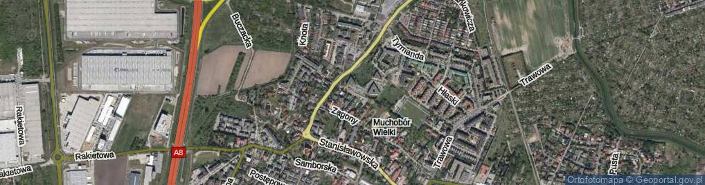 Zdjęcie satelitarne Roślinna ul.