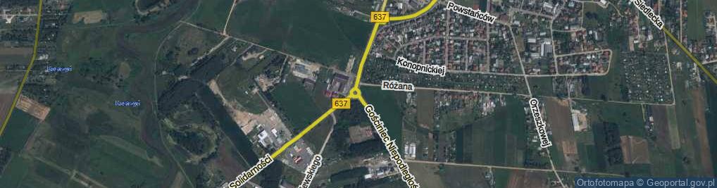 Zdjęcie satelitarne Rondo Bohaterów Bitwy pod Węgrowem 3 Lutego 1863 r. rondo.