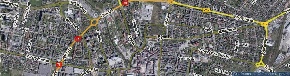 Zdjęcie satelitarne Rybnickiego Franciszka ul.